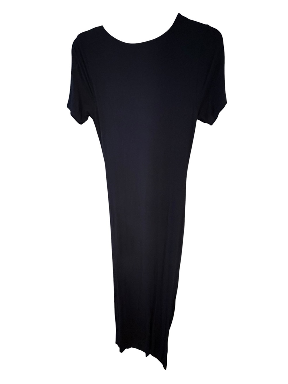 A Pea In The Pod Black Ruched Maternity Midi Maxi Dress Small - Picture 4 of 5